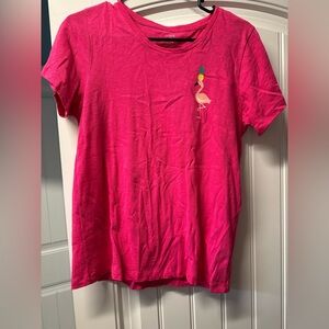J. Crew Pink Flamingo Short Sleeve Tee
